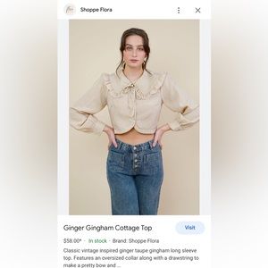 Ginger Gingham Cottage Top